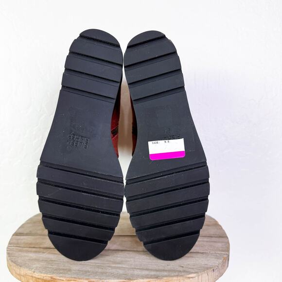 Eileen Fisher Tinker Leather Suede Wedge Ankle Boots Rust Brick Red sz 9.5 NEW - Picture 8 of 10